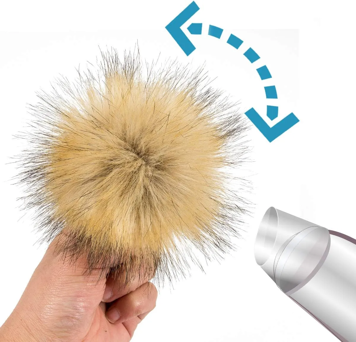 12 Pieces Faux Fur Pom Pom Balls Fur Fluffy with Elastic Loop for Hats Shoes Scarves Gloves Scarves Bag Key Chain Charms Accessories (Faux Mink Fur Color)
