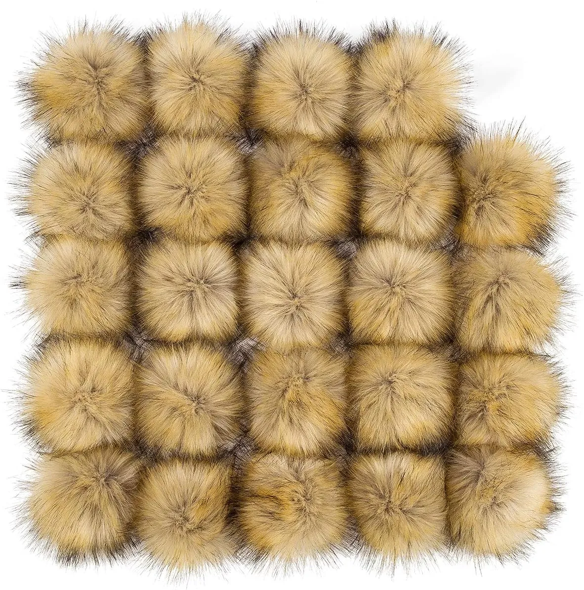 12 Pieces Faux Fur Pom Pom Balls Fur Fluffy with Elastic Loop for Hats Shoes Scarves Gloves Scarves Bag Key Chain Charms Accessories (Faux Mink Fur Color)