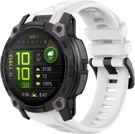 22mm Rubber Sport Replacement Strap Compatible with Garmin Instinct 3 Solar 45mm/Instinct 3 Amoled 45mm, Waterproof Watch Band Breathable Lightweight Strap Wristband