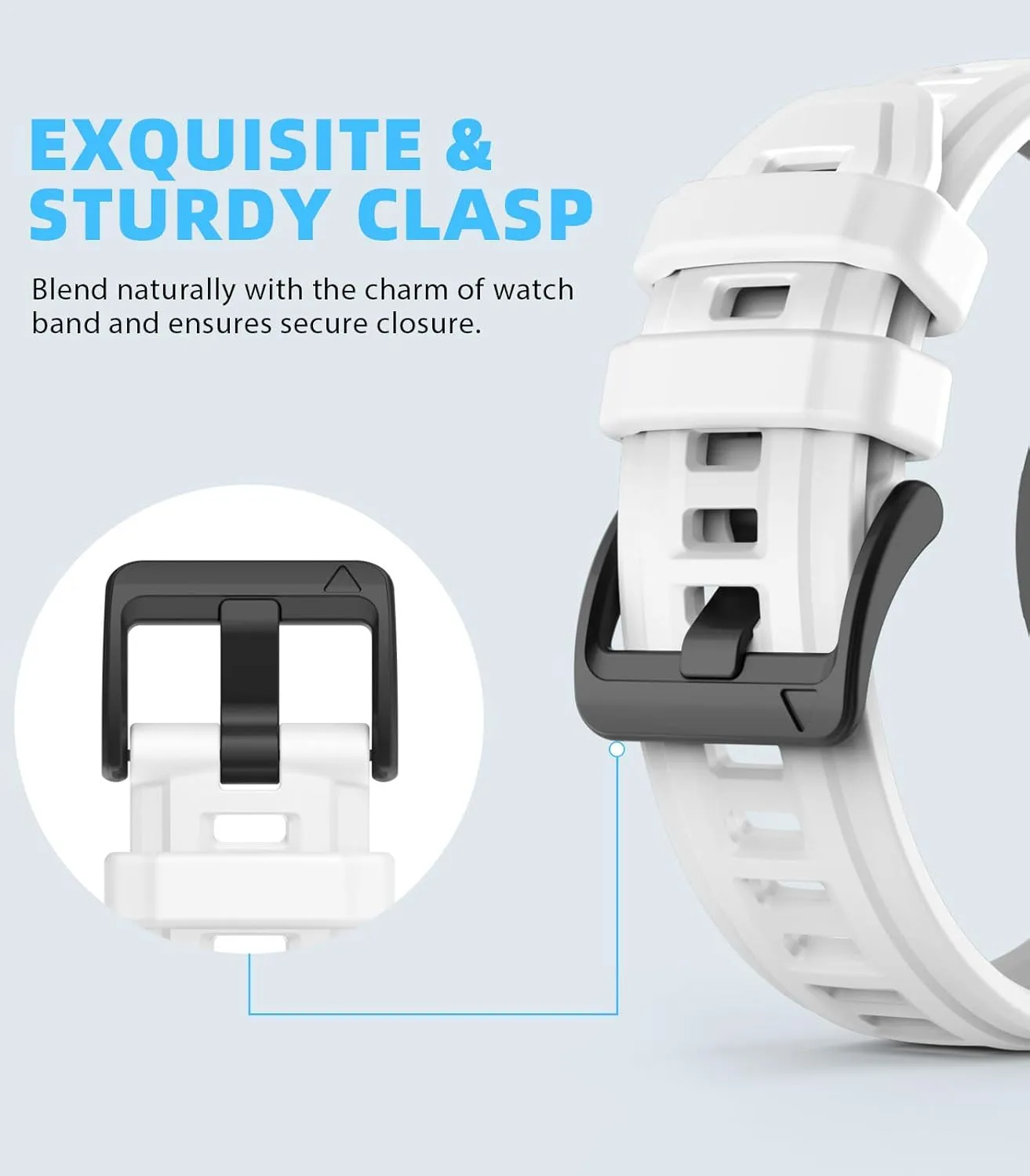 22mm Rubber Sport Replacement Strap Compatible with Garmin Instinct 3 Solar 45mm/Instinct 3 Amoled 45mm, Waterproof Watch Band Breathable Lightweight Strap Wristband