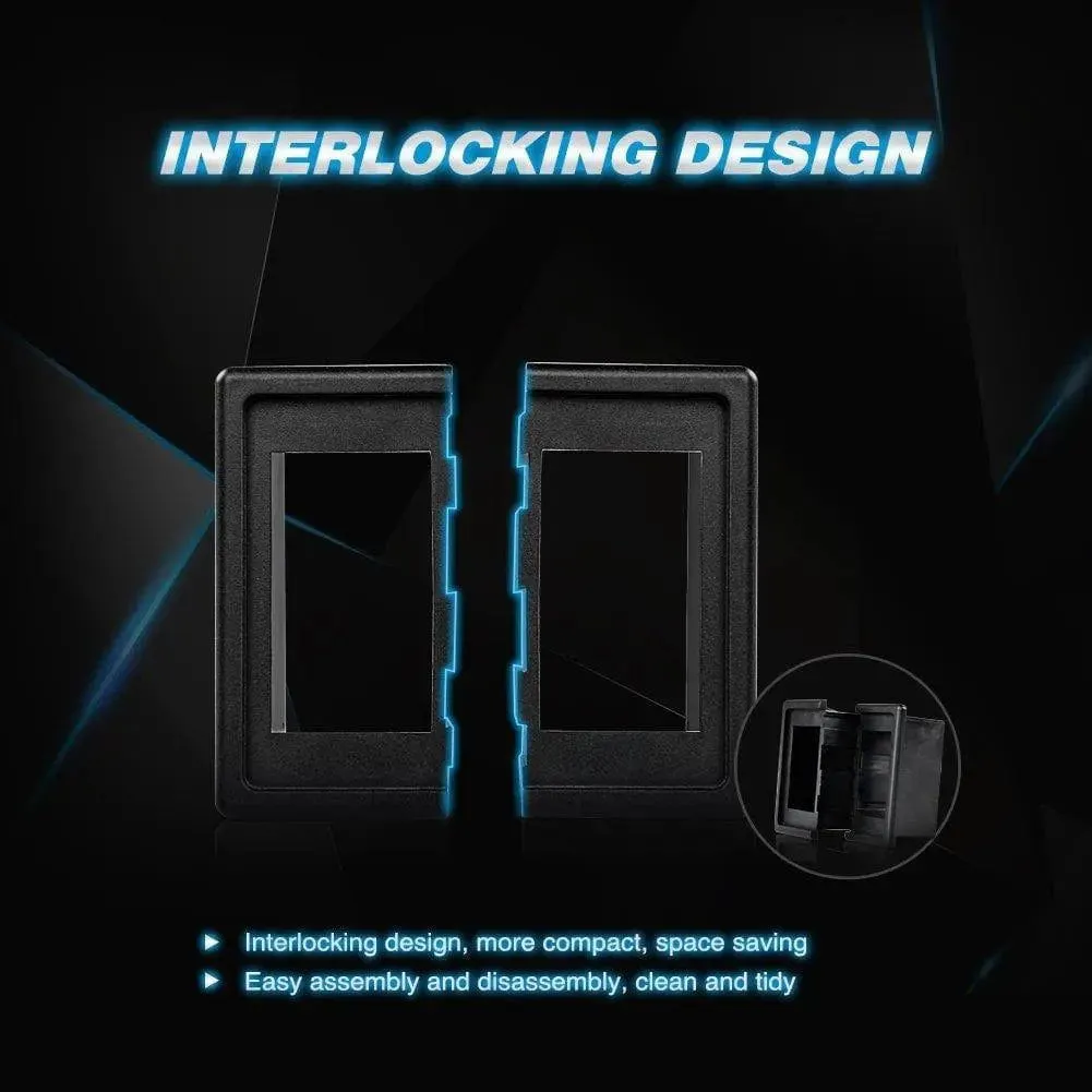 2Pcs Rocker Switch Holder Panel Housings