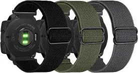 3 Packs Stretchy Nylon Bands Compatible with Garmin Instinct/Instinct 2 Solar, 22mm Sport Breathable Wristband for Garmin Instinct Tactical/Solar/Tide/Esports