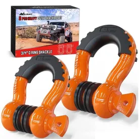 3/4 inch D-Ring Shackle Orange (Pair)