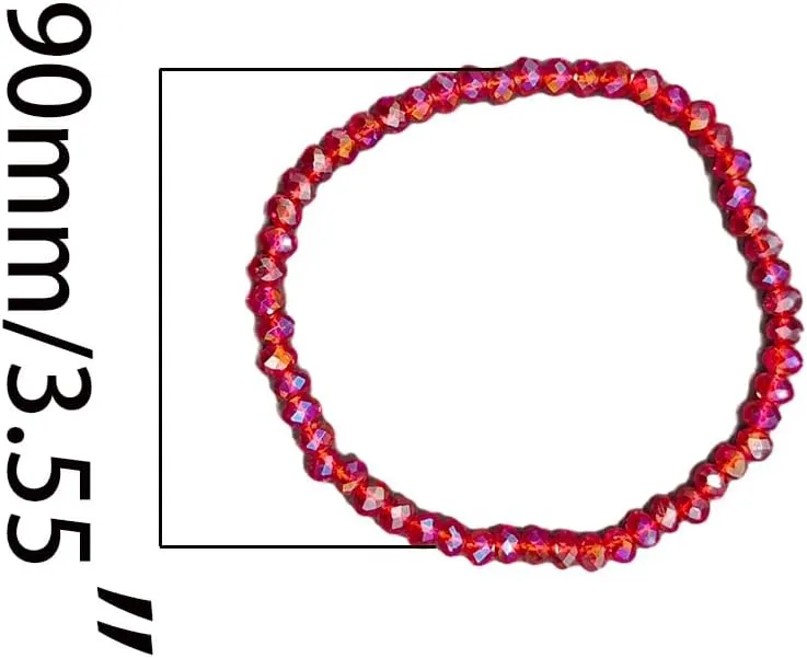 5 Pcs Crystal Bracelets for Women Stackable Layering Stretch Bracelets Glass Bead Bracelet Boho Bracelet Set