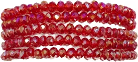 5 Pcs Crystal Bracelets for Women Stackable Layering Stretch Bracelets Glass Bead Bracelet Boho Bracelet Set