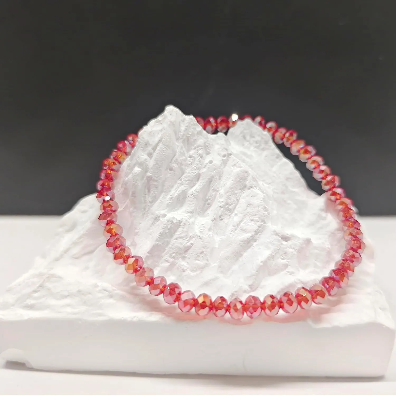 5 Pcs Crystal Bracelets for Women Stackable Layering Stretch Bracelets Glass Bead Bracelet Boho Bracelet Set