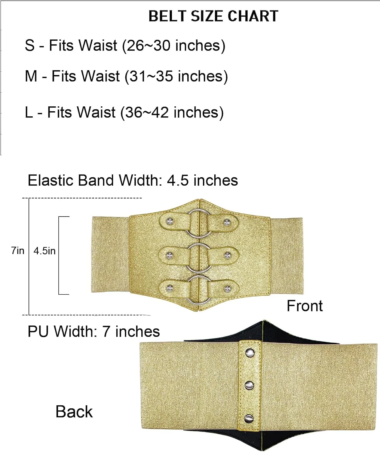 ALAIX Women's Corset Belt Extra Wide Stretchy Belts Elastic Waspie Waist Belts for Cosplay Halloween Costume Belts for Women