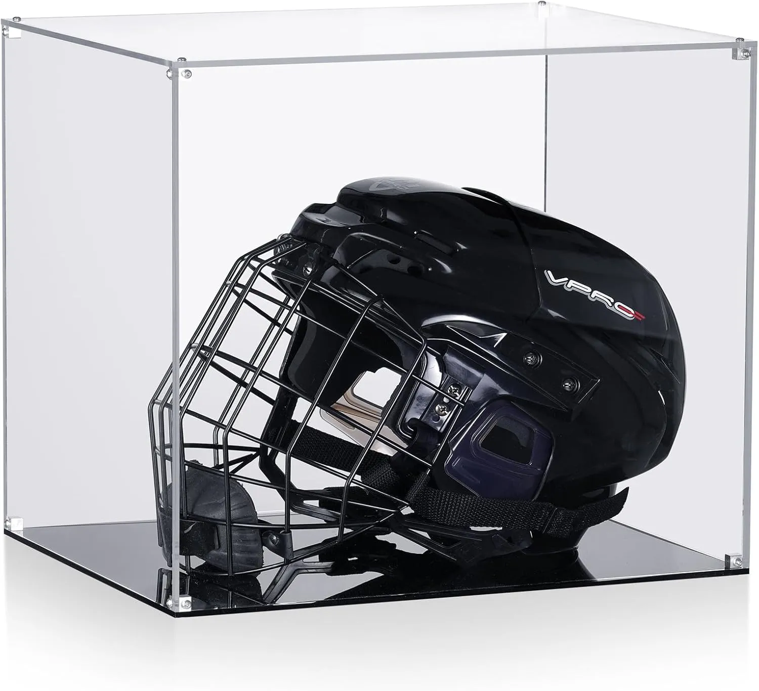 All Clear Acrylic Helmet Display Case, Assembly Box for Helmet Display, High-end Memory Box for Memorabilia (15x12x13)