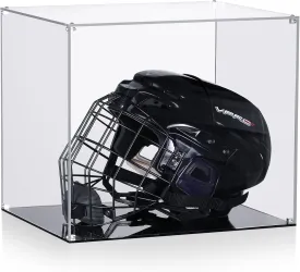 All Clear Acrylic Helmet Display Case, Assembly Box for Helmet Display, High-end Memory Box for Memorabilia (15x12x13)