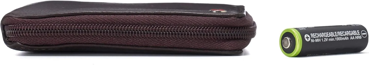 Alpine Swiss Logan Zipper Bifold Wallet For Men or Women RFID Safe Comes in a Gift Box