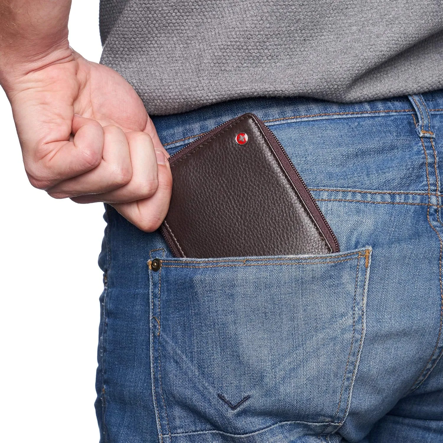 Alpine Swiss Logan Zipper Bifold Wallet For Men or Women RFID Safe Comes in a Gift Box