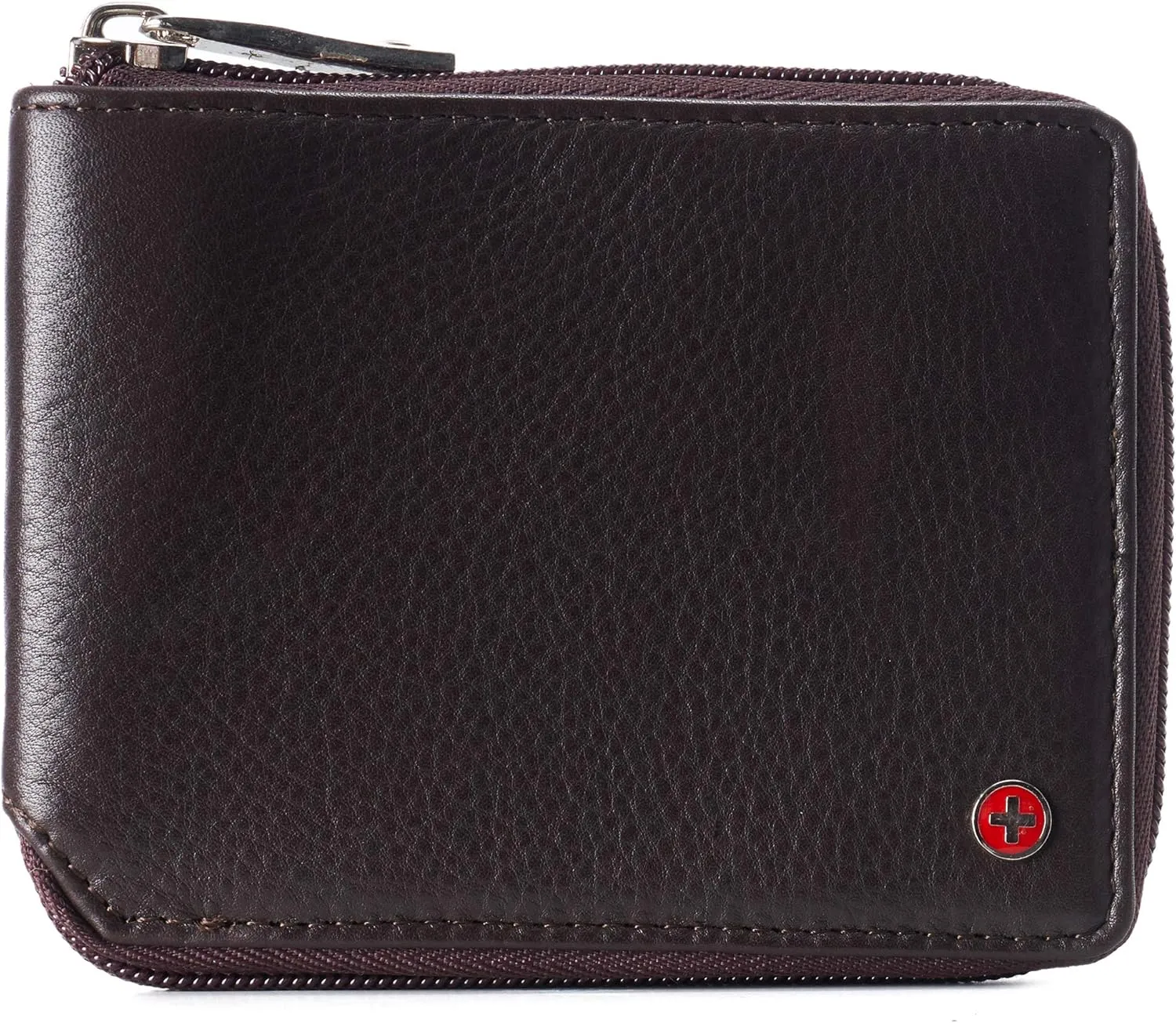 Alpine Swiss Logan Zipper Bifold Wallet For Men or Women RFID Safe Comes in a Gift Box