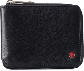 Alpine Swiss Logan Zipper Bifold Wallet For Men or Women RFID Safe Comes in a Gift Box
