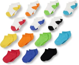 Amazon Essentials Unisex Kids and Toddlers' Cotton Low Cut Cushioned Sock, 14 Pairs