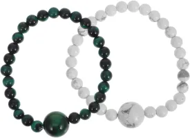 Beaupretty 2pcs Beaded Bracelet Minimalist Hand Jewelry with Stone Beads for Daily Wear Comfortable Wrist Beach Accessory for Women and Teens