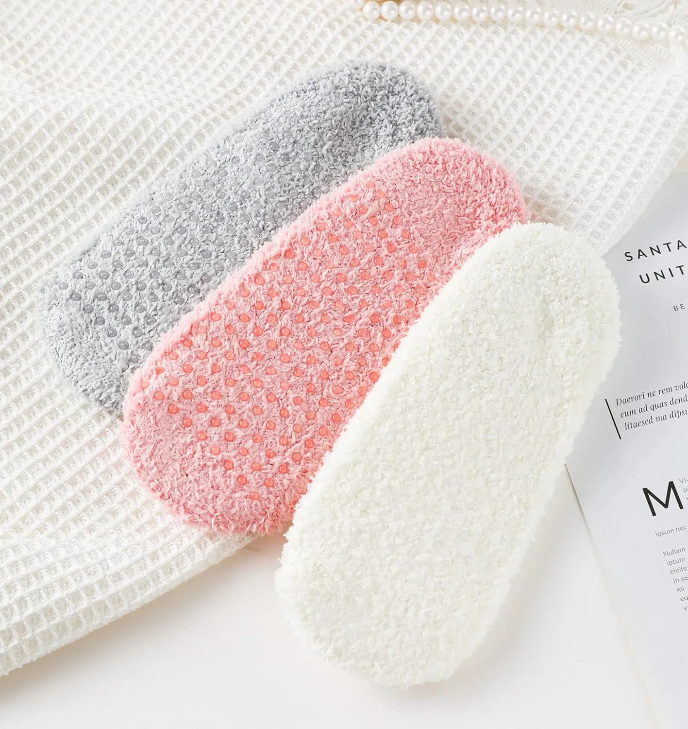 Bevigorio Slipper Socks for Women with Grippers Non Slip Fuzzy Socks with Grips Womens Grippy Grip Hospital Home Gifts