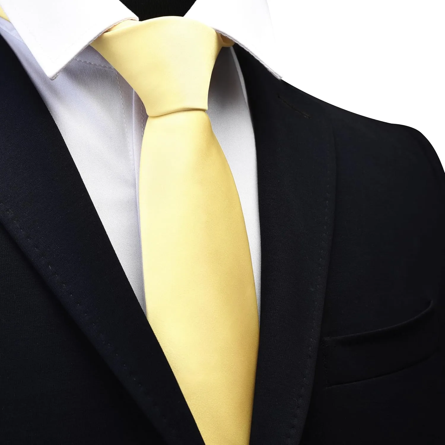 Branduce 3.15"8cm Mens Solid Satin Tie Pure Color Necktie for Business and Wedding   Gift Box