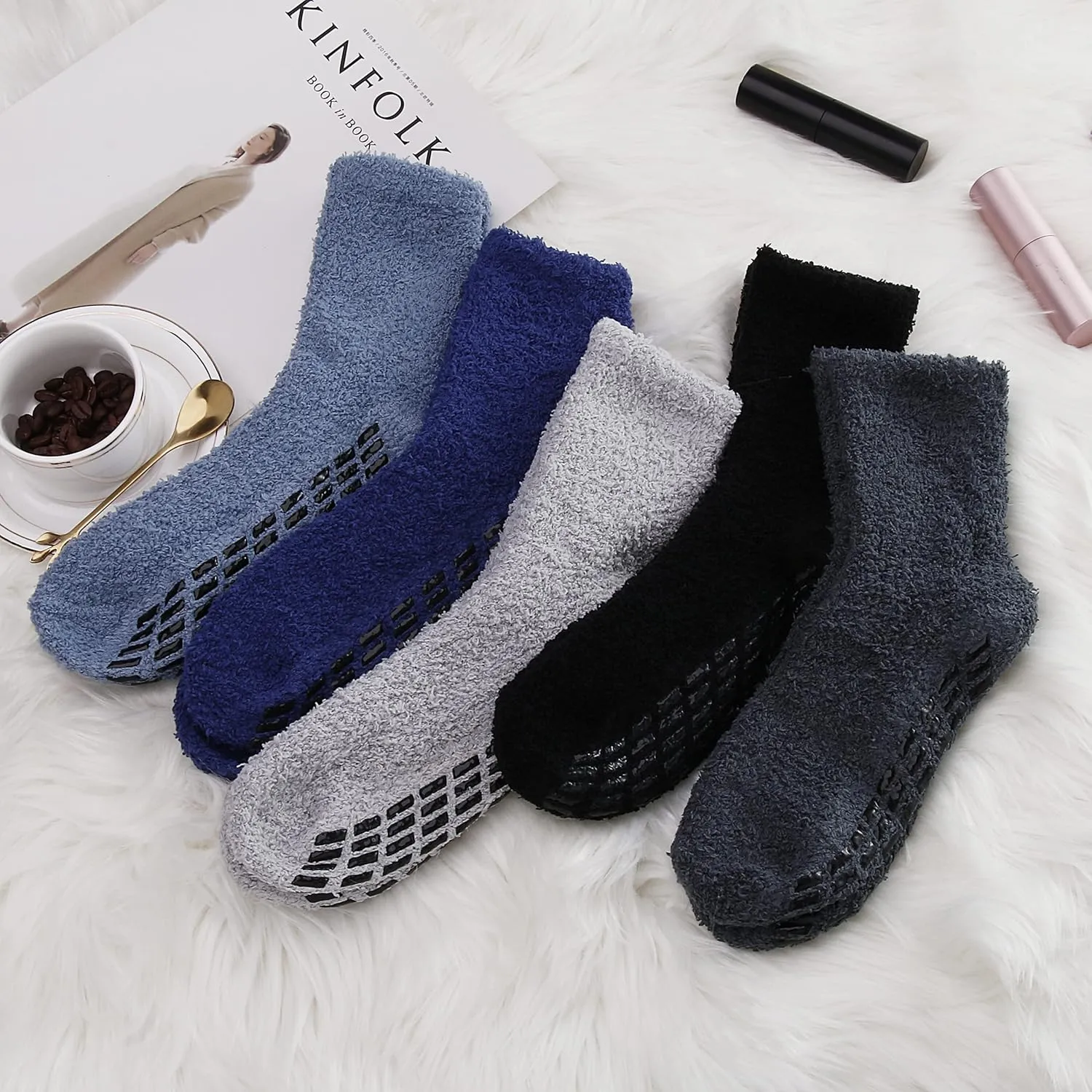 Breslatte Non Slip Hospital Socks with Grips for Women Grip Slipper Socks for Women Gifts
