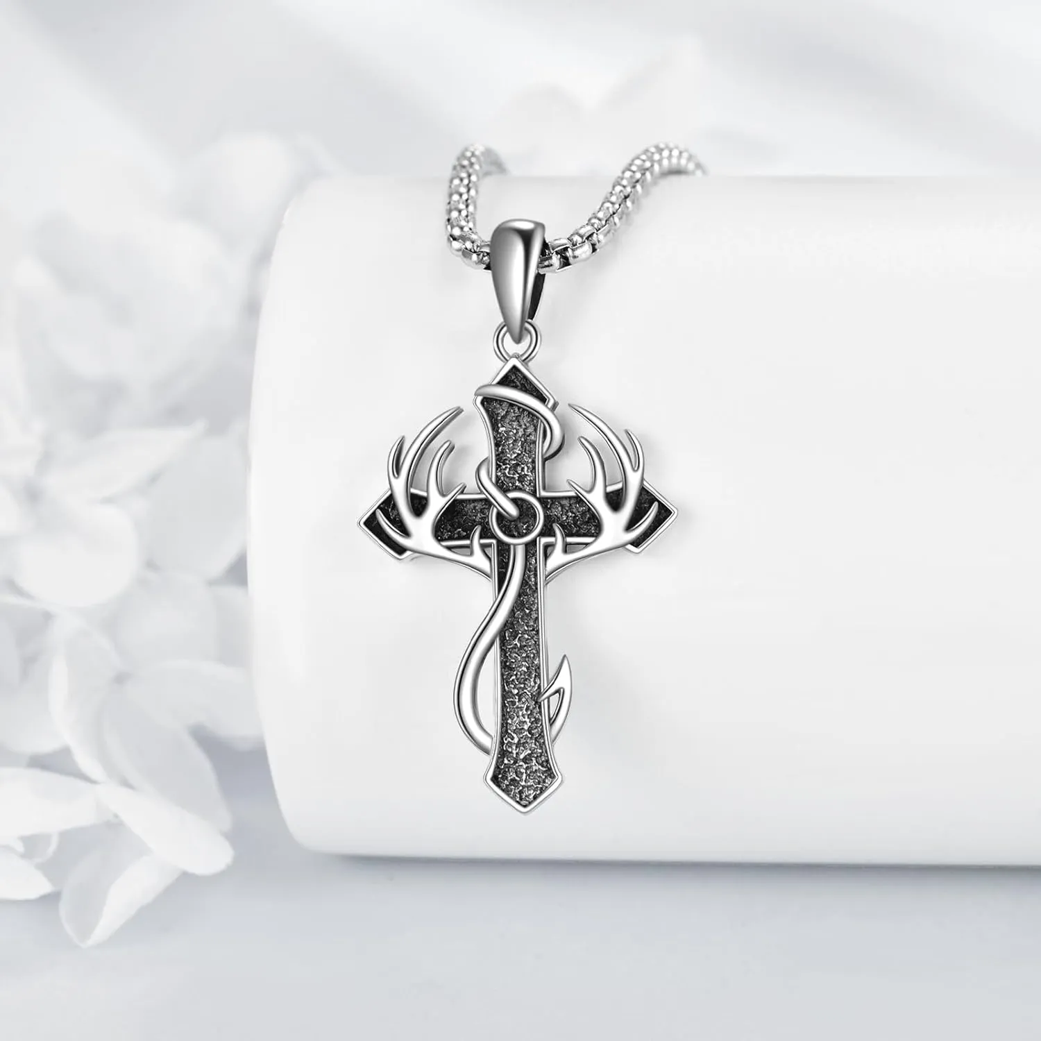 Celtic Knot/Fish Hook/Anchor/Cross Necklace 925 Sterling Silver Cross Pendant Necklace Religious Jewelry Gifts for Women and Men