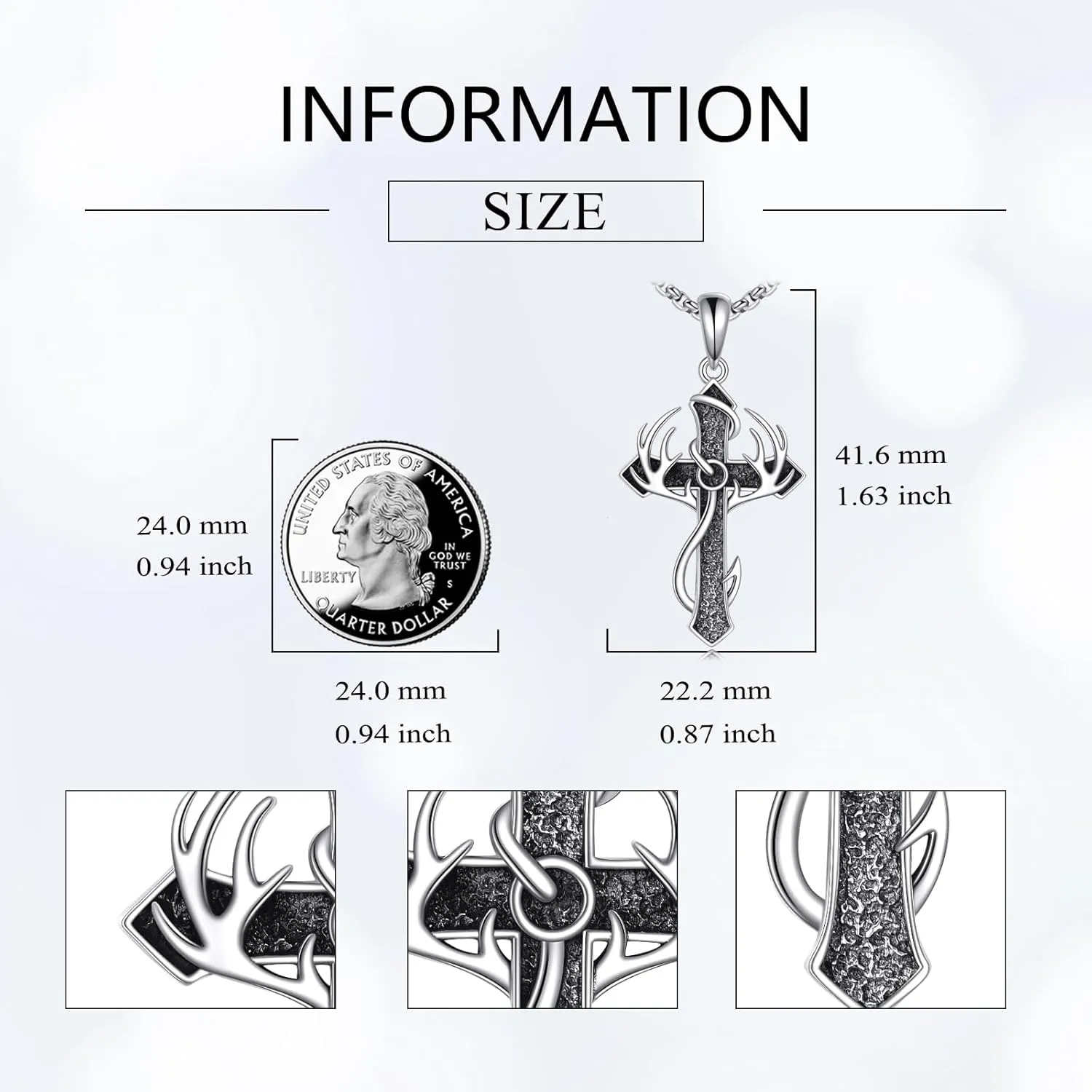 Celtic Knot/Fish Hook/Anchor/Cross Necklace 925 Sterling Silver Cross Pendant Necklace Religious Jewelry Gifts for Women and Men