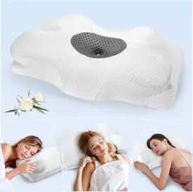 Cervical Neck Pillow for Pain Relief, Memory Foam Cooling Bed Pillows, Ergonomic Dreamers Relief Pillow for Back/Stomach/Side Sleeper, Orthopedic Support for Neck and Shoulder(White, 1 Pack)