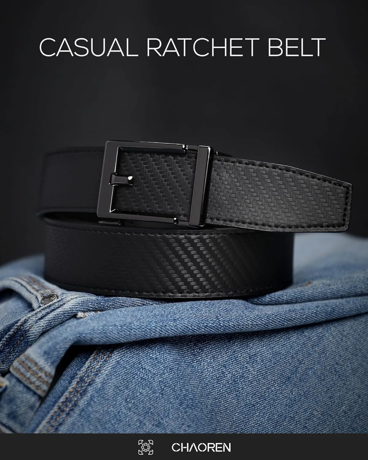 CHAOREN Leather Ratchet Belt Men - Mens Belts Casual Accessories for Every Occasion (35mm)