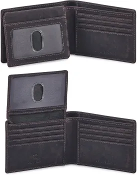Cochoa Wallet for Men's RFID Blocking Real Leather Bifold Stylish 2 ID Window in Gift Box