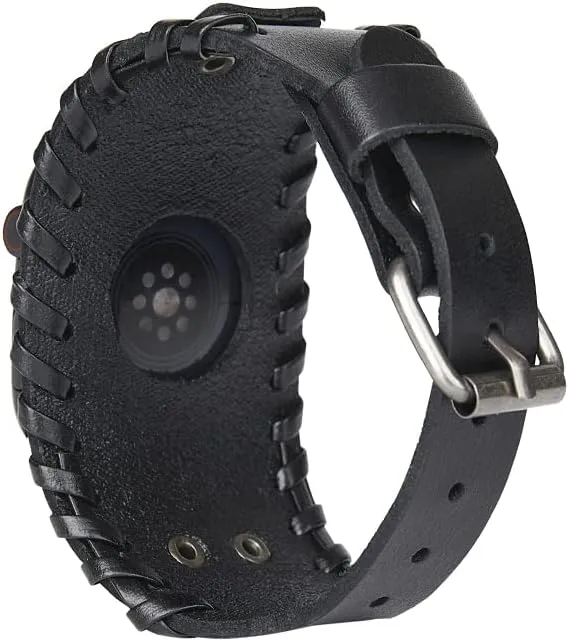 Compatible with Apple Watch Band 49mm 46mm 45mm 44mm 42mm 41mm 40mm 38mm iWatch Ultra Series 10/9/8/7/SE/6/5/4/3/2/1 for Men Women, Leather Handmade Cuff Bracelet Woven Vintage Strap