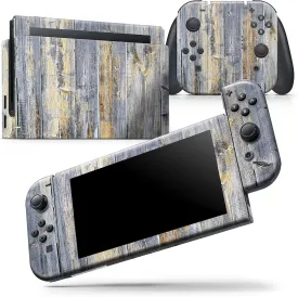 Compatible with Nintendo Wii - Skin Decal Protective Scratch-Resistant Removable Vinyl Wrap Cover - Vintage Wooden Planks with Yellow Paint