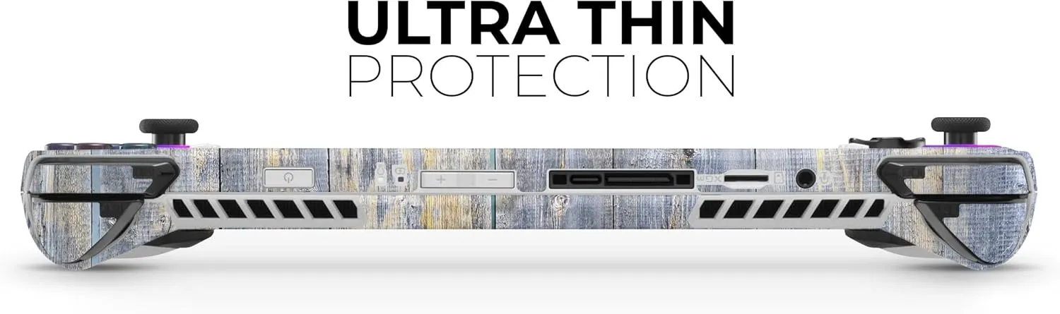 Compatible with Rog Ally - PC Skin Decal Protective Scratch Resistant Vinyl Wrap Gaming Cover - Vintage Wooden Planks with Yellow Paint