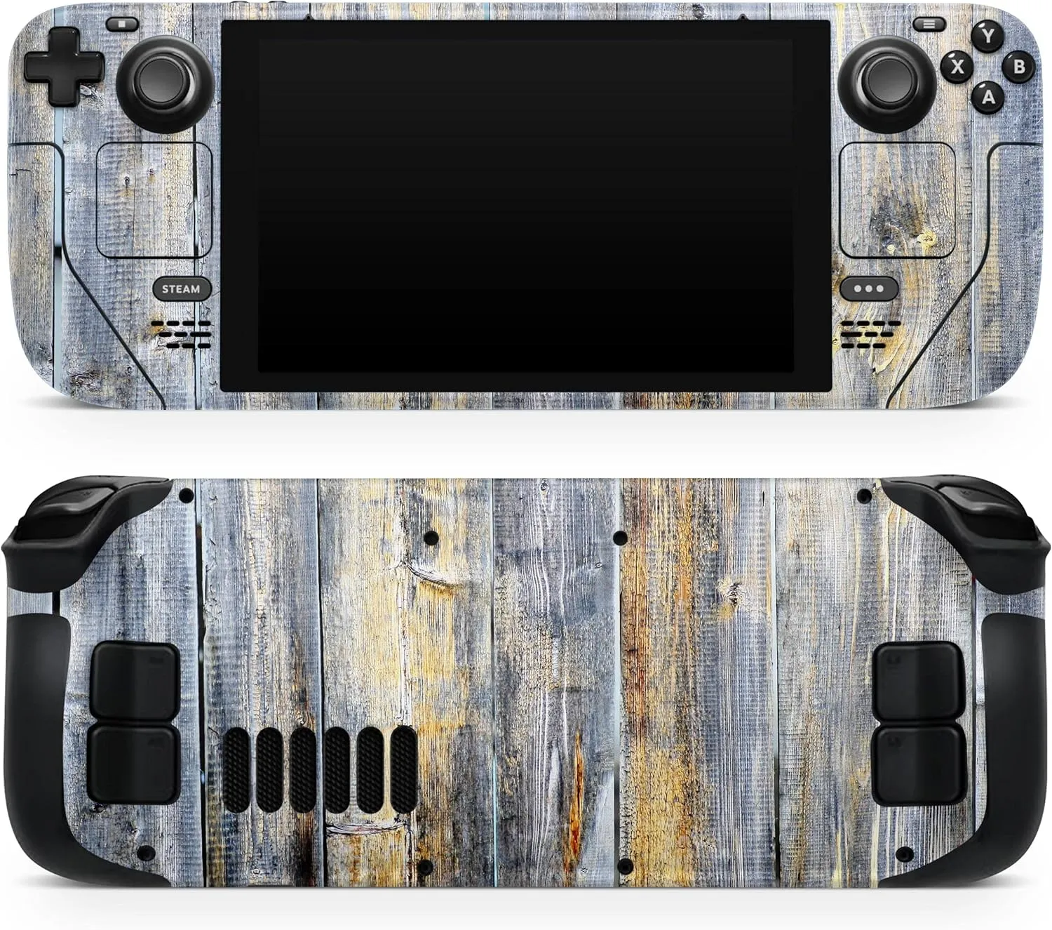 Compatible with Steam Deck - PC Skin Decal Protective Scratch Resistant Vinyl Wrap Gaming Cover - Vintage Wooden Planks with Yellow Paint