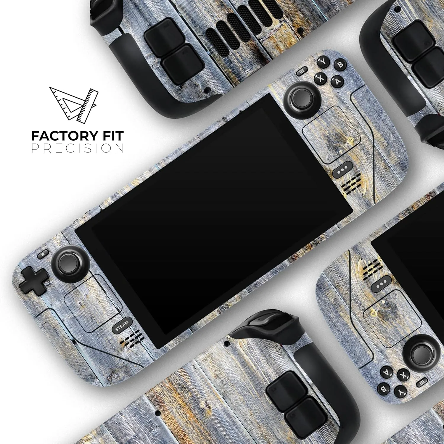 Compatible with Steam Deck - PC Skin Decal Protective Scratch Resistant Vinyl Wrap Gaming Cover - Vintage Wooden Planks with Yellow Paint