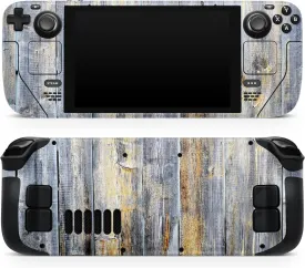 Compatible with Steam Deck - PC Skin Decal Protective Scratch Resistant Vinyl Wrap Gaming Cover - Vintage Wooden Planks with Yellow Paint