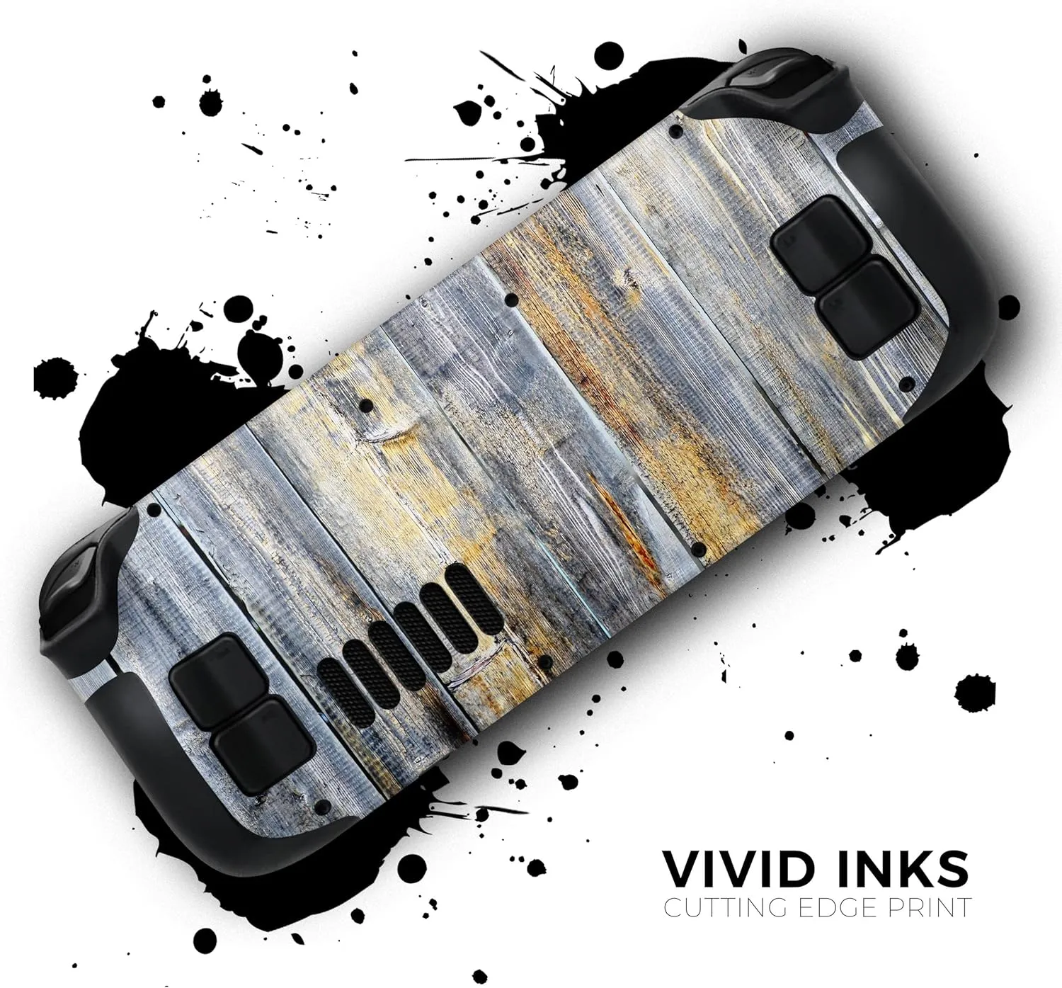 Compatible with Steam Deck - PC Skin Decal Protective Scratch Resistant Vinyl Wrap Gaming Cover - Vintage Wooden Planks with Yellow Paint