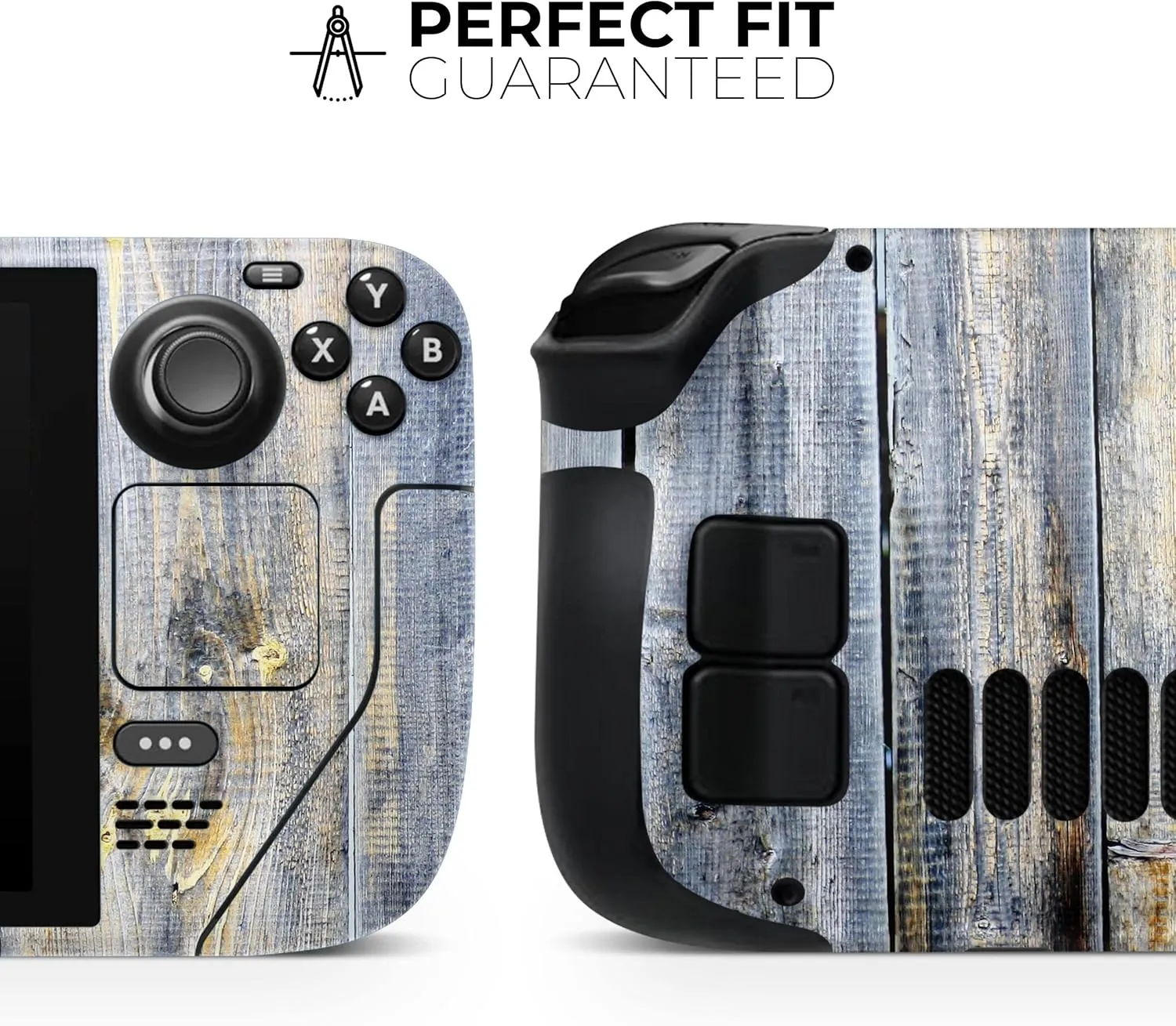 Compatible with Steam Deck - PC Skin Decal Protective Scratch Resistant Vinyl Wrap Gaming Cover - Vintage Wooden Planks with Yellow Paint