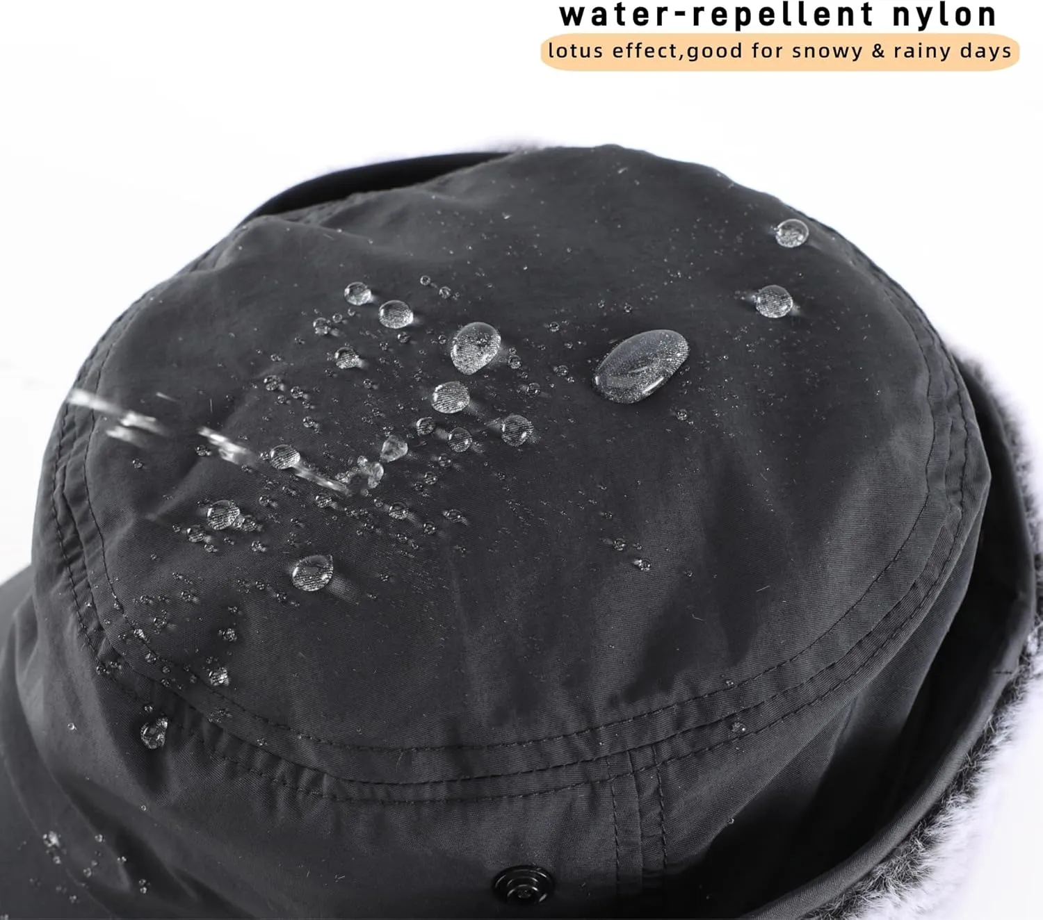 Connectyle Men's Winter Hat with Visor Warm Earflaps Hat Fully Lined Faux Fur Baseball Cap Trapper Hunting Hats