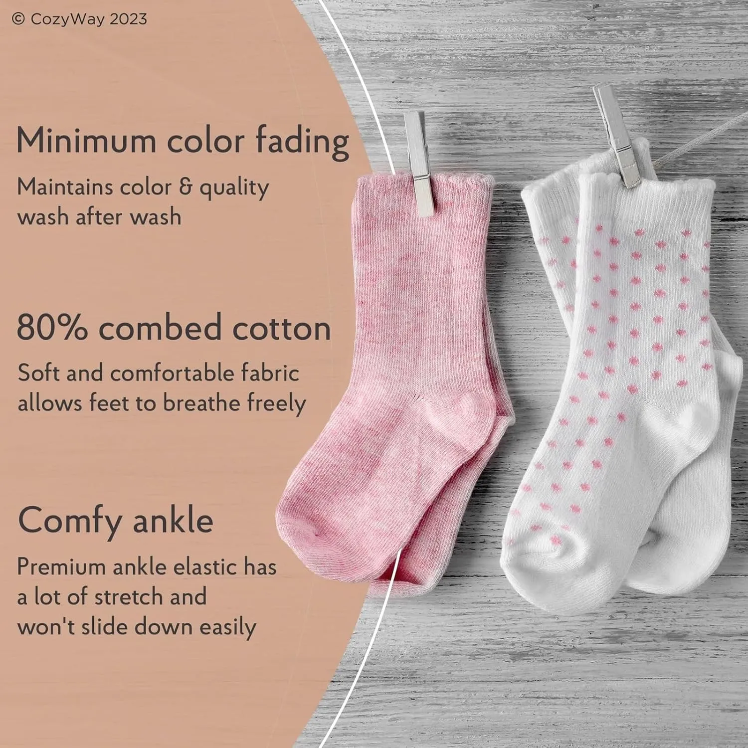 CozyWay Baby & Toddler Socks With Grippers Non Slip Low Cut Grip Socks for Girls and Boys Soft Comfy Cotton - 14 Pack