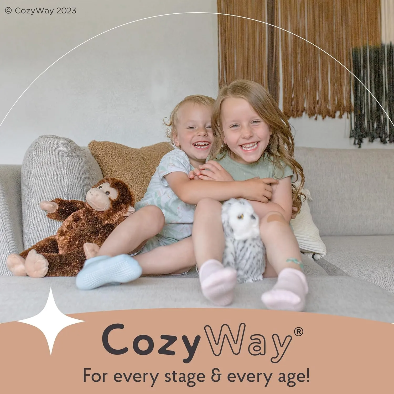 CozyWay Kids Socks With Grippers Non Slip Crew Grip Socks for Girls and Boys Soft Comfy Cotton Unisex - 12 Pack