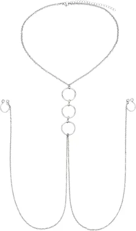 D.Bella Fake Nipple Piercing with Chain Fake Nipple Rings for Women Sexy Non Piercing Nipple Ring with Necklaces Adjustable Nipple Noose Fake Nipple Ring Non Piercing Nipple Jewelry