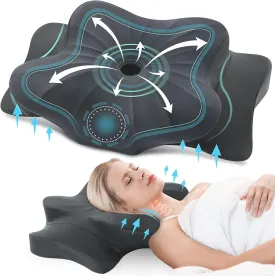 DONAMA Cervical Pillow for Neck and Shoulder,Contour Memory Foam Pillow,Ergonomic Neck Support Pillow for Side Back Stomach Sleepers with Pillowcase-King Size