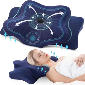 DONAMA Cervical Pillow for Neck and Shoulder,Contour Memory Foam Pillow,Ergonomic Neck Support Pillow for Side Back Stomach Sleepers with Pillowcase-King Size