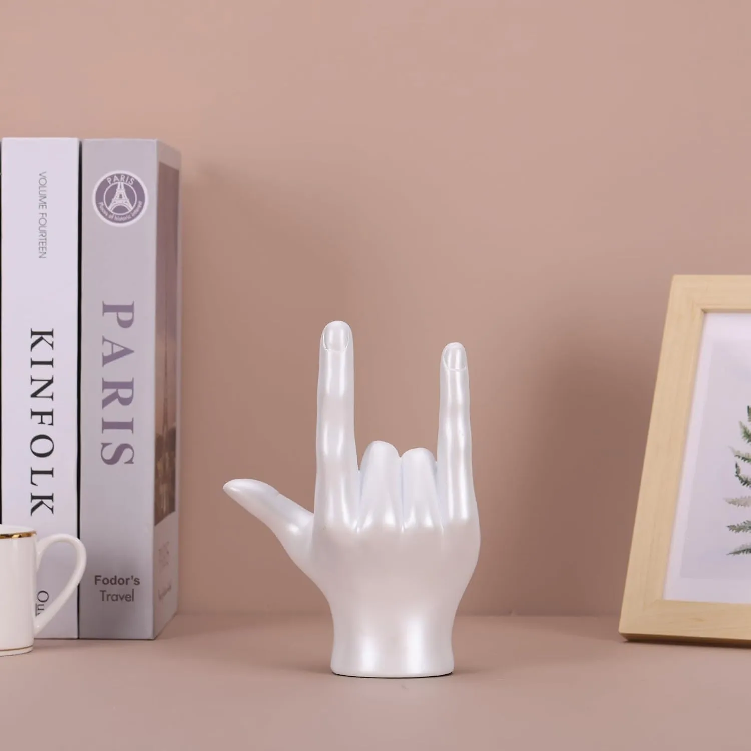 DOVDOV I Love You Gesture Statue, White Gesture Home Decor Accents, Modern Art Hand Sculpture Decor, Office, Wedding, Table centerpieces, Home Living Room Decor and Accessories.