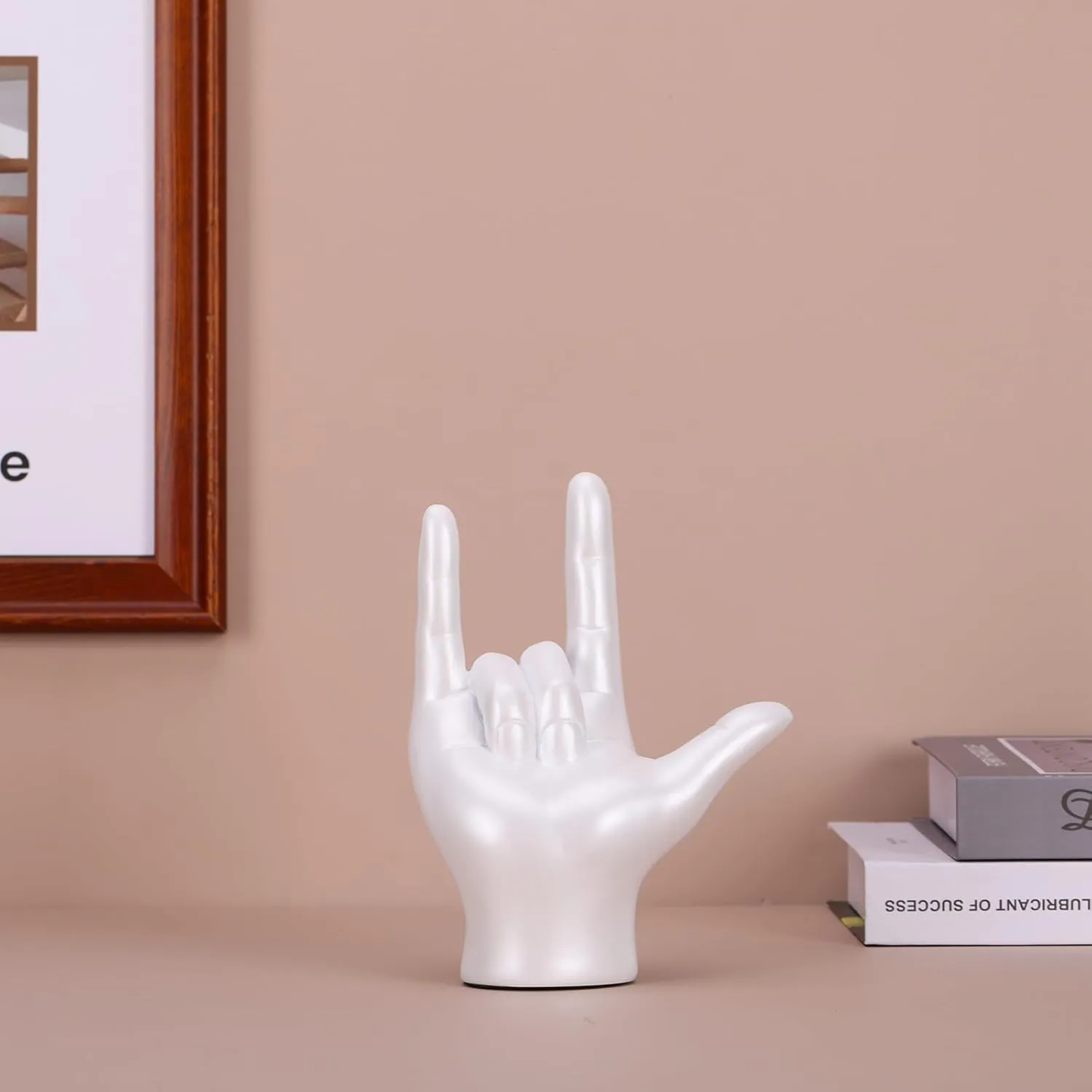 DOVDOV I Love You Gesture Statue, White Gesture Home Decor Accents, Modern Art Hand Sculpture Decor, Office, Wedding, Table centerpieces, Home Living Room Decor and Accessories.