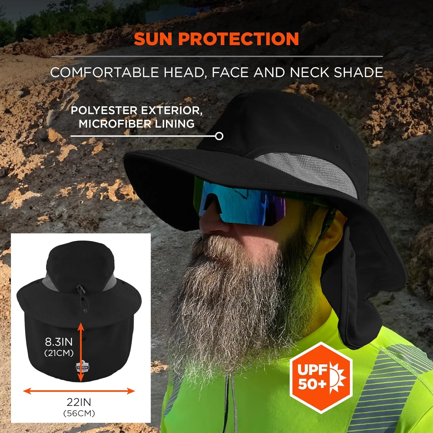 Ergodyne Chill Its 8934 Ranger Hat with Neck Shade