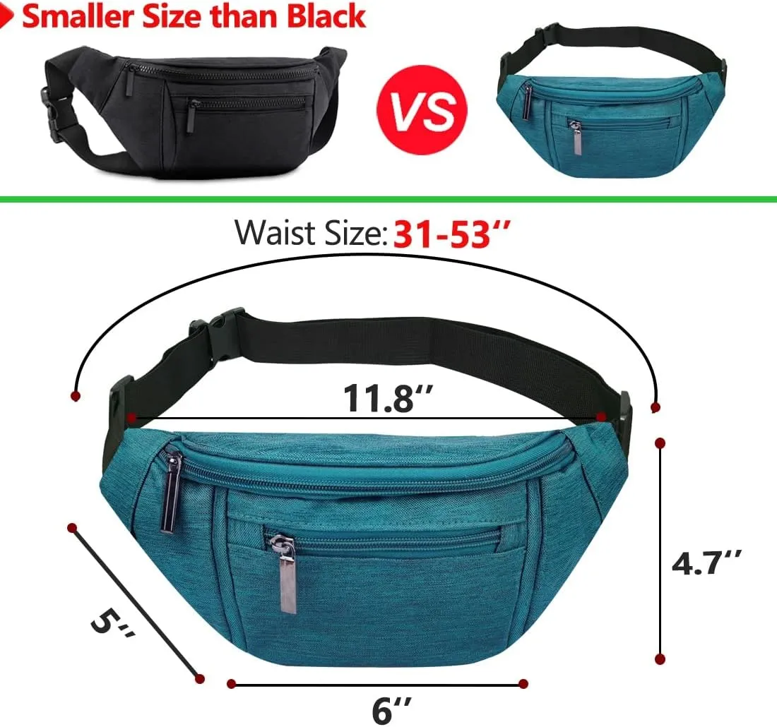 Fanny Pack for Men Women,Crossbody Waist Bag Pack,Belt Bag for Travel Walking Running Hiking Cycling,Easy Carry Any Phone,Wallet (Green)