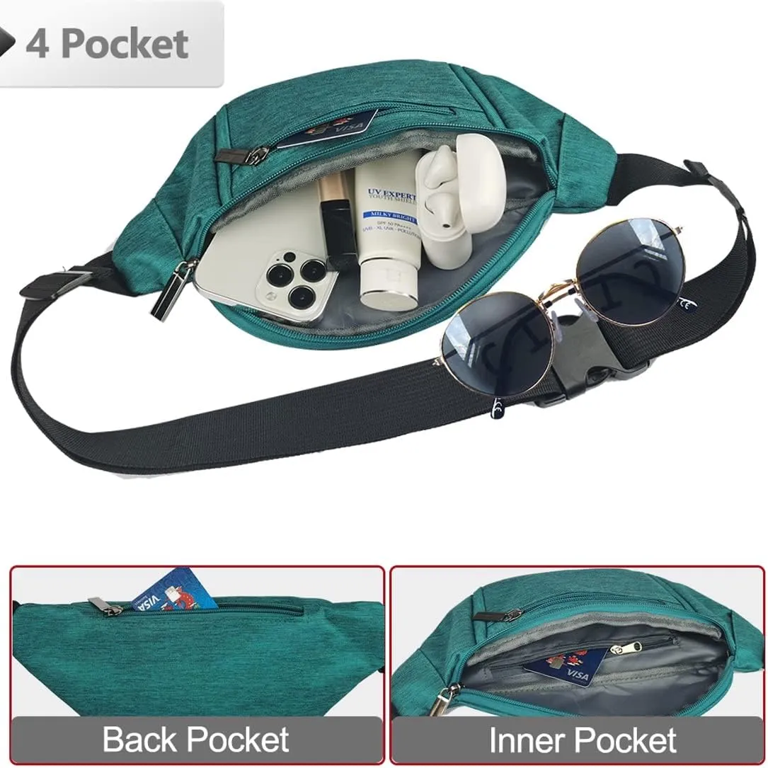 Fanny Pack for Men Women,Crossbody Waist Bag Pack,Belt Bag for Travel Walking Running Hiking Cycling,Easy Carry Any Phone,Wallet (Green)