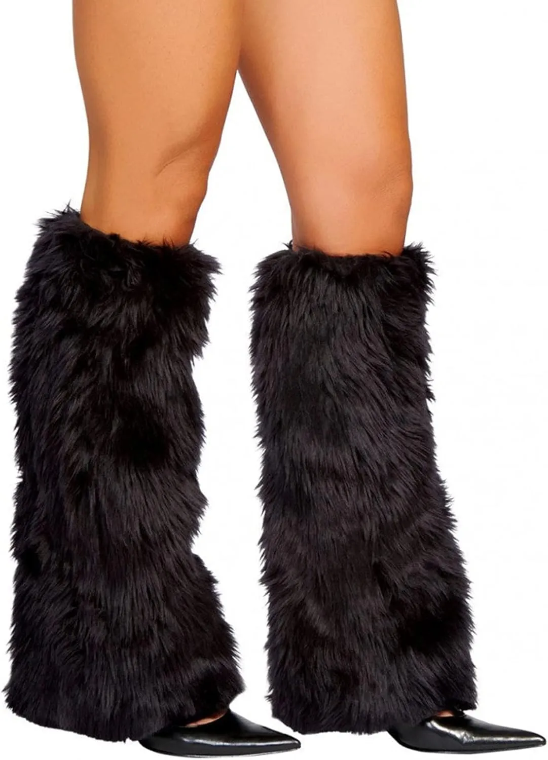 Faux Fur Fuzzy Leg Warmers for Women Girls Fleece Boot Cuff Cover Covers Christmas Cosplay Party Accessory Set