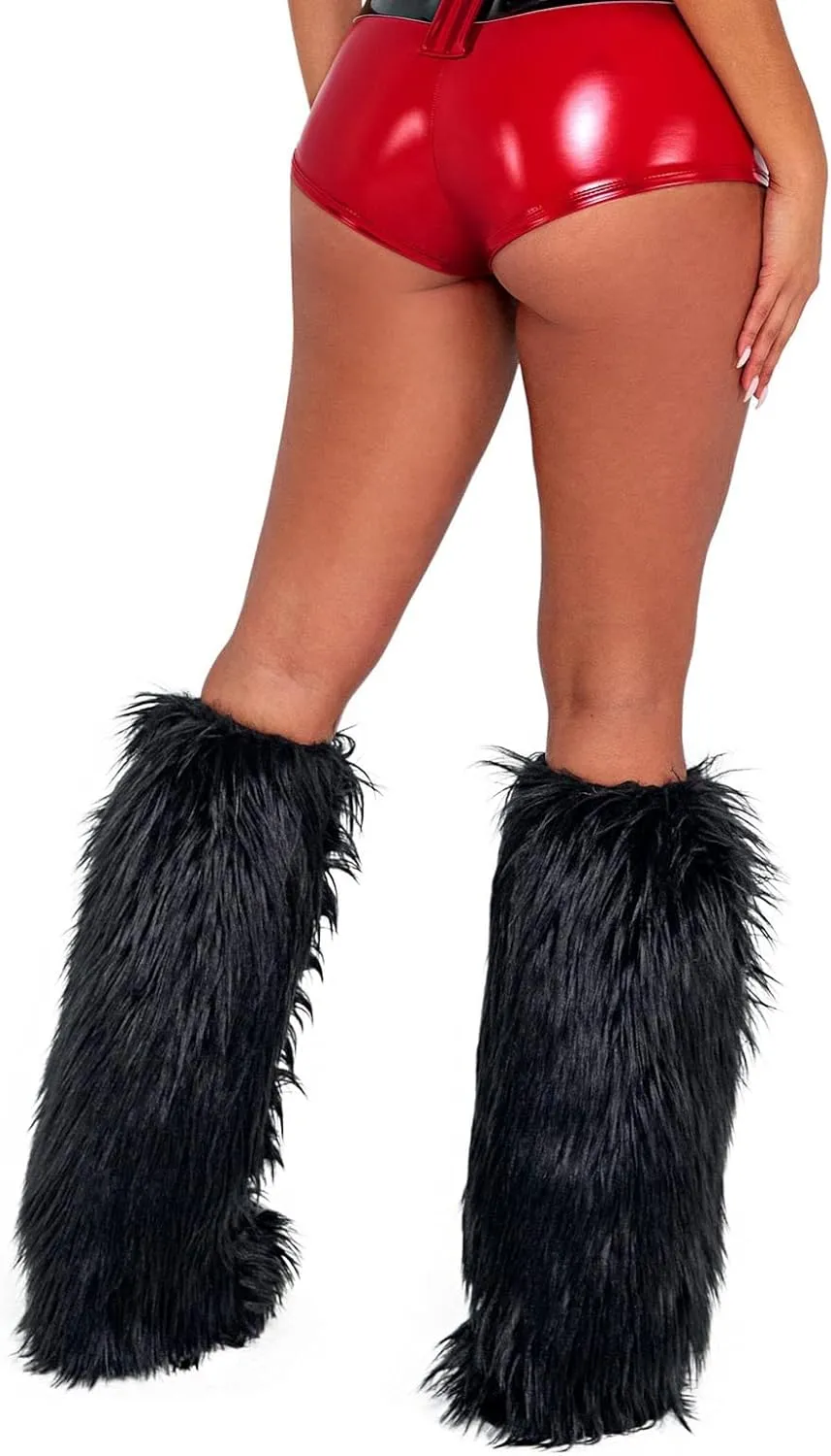 Faux Fur Fuzzy Leg Warmers for Women Girls Fleece Boot Cuff Cover Covers Christmas Cosplay Party Accessory Set