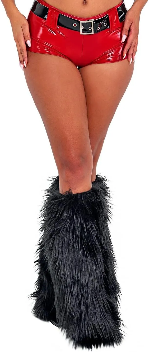 Faux Fur Fuzzy Leg Warmers for Women Girls Fleece Boot Cuff Cover Covers Christmas Cosplay Party Accessory Set