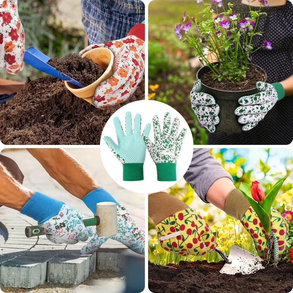 Floral Gardening Gloves for Women/Ladies, Non-Slip Grip Garden Work Gloves, Comfortable Thorn Proof Garden Gloves,Gift